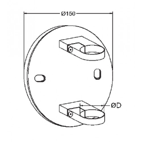 Side Fixing Clamp round Plate to suit 42.4mm o/d-Grade 316 Satin Polished